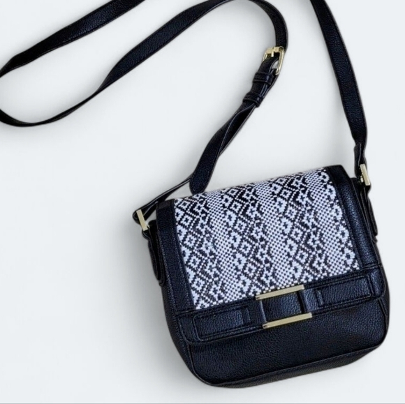 Target Faux leather Woven Flap Small Crossbody Bag - Picture 2 of 16